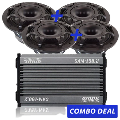 4 BPS-6.5" Powersports Speakers & 1 SAM-150.2 Combo Deal