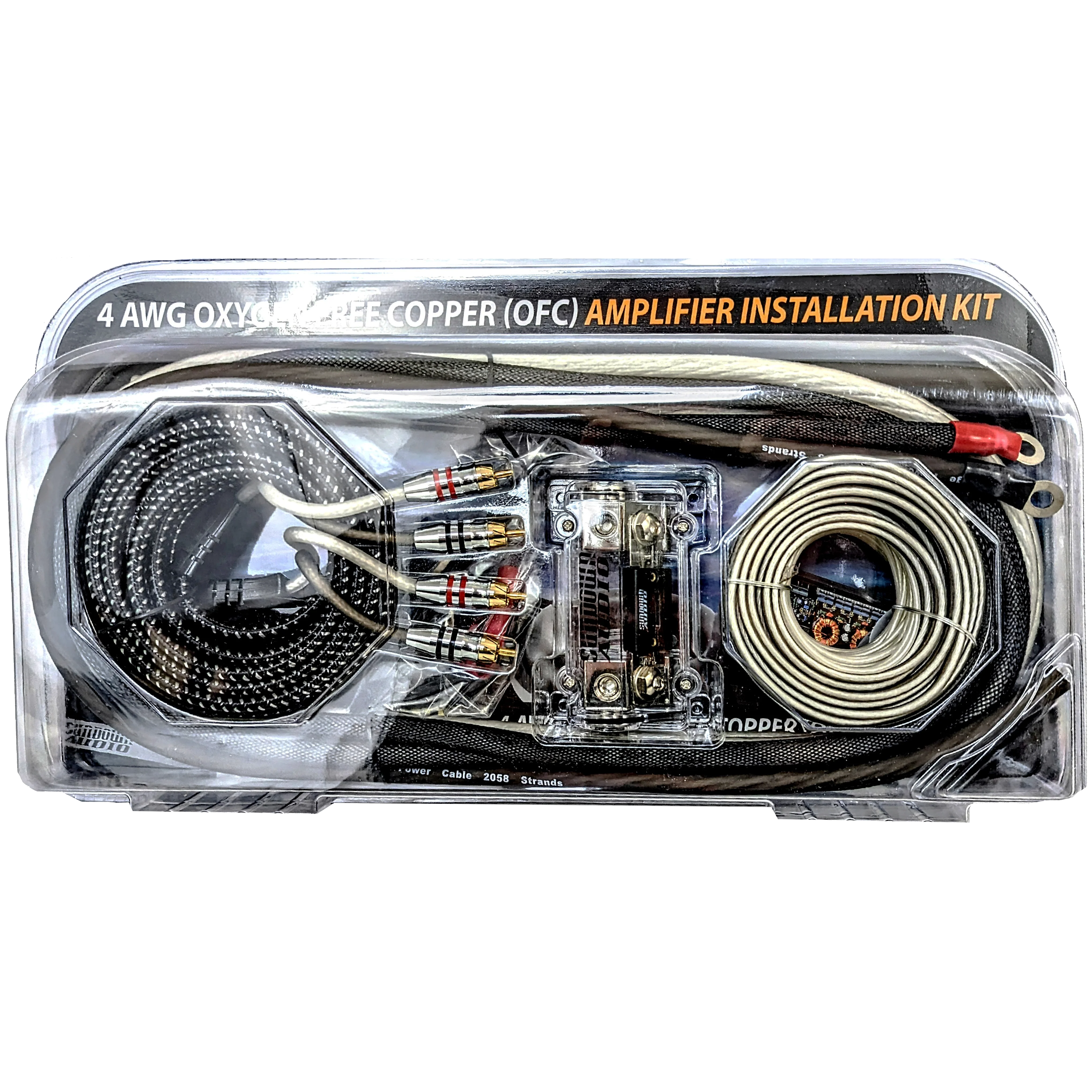 4 Gauge AWG Silver/Black OFC Amplifier Wire Kit